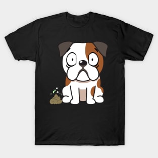 Funny bulldog smells poo poo T-Shirt